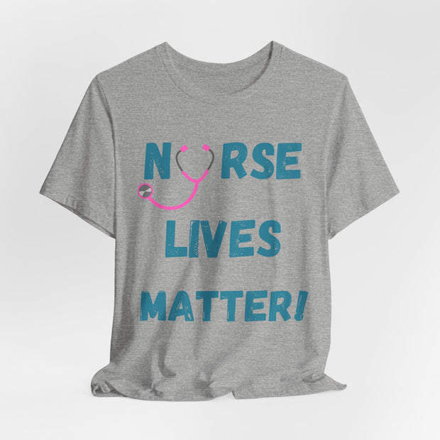 Nurse lives matter t-shirt, grey, front