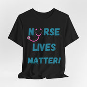 Nurse lives matter t-shirt, black , front