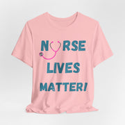 Nurse lives matter t-shirt, pink, front