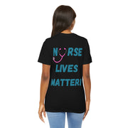 Nurse lives matter t-shirt, black, back