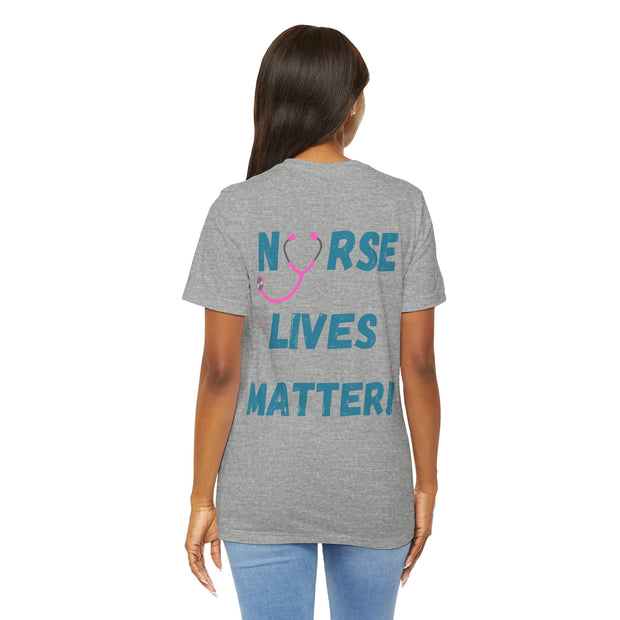 Nurse lives matter t-shirt, grey, back