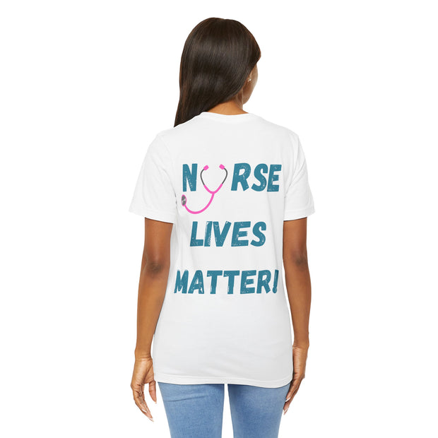 Nurse lives matter t-shirt, white, back