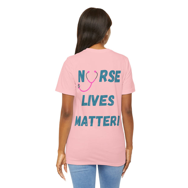 Nurse lives matter t-shirt, pink, back