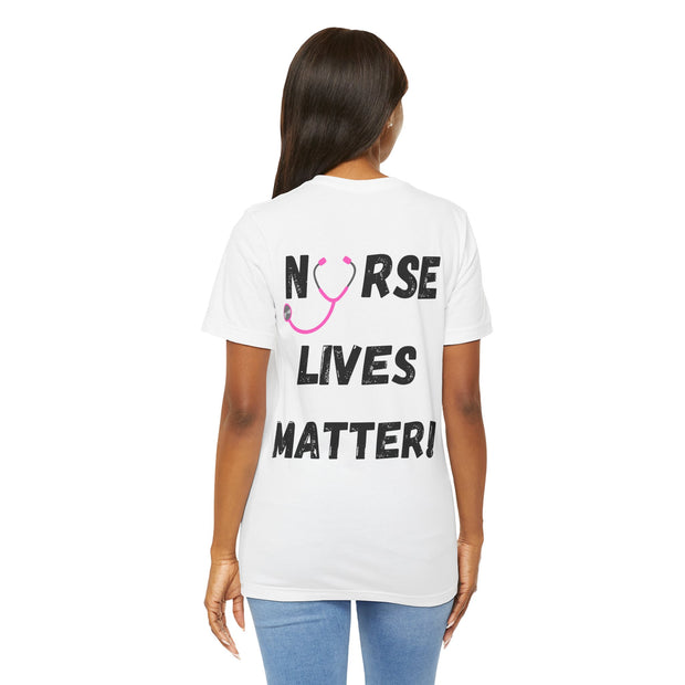 Nurse Lives Matter T-shirt, white, back, black font