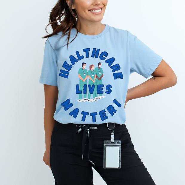 Healthcare Lives Matter T-shirt, blue