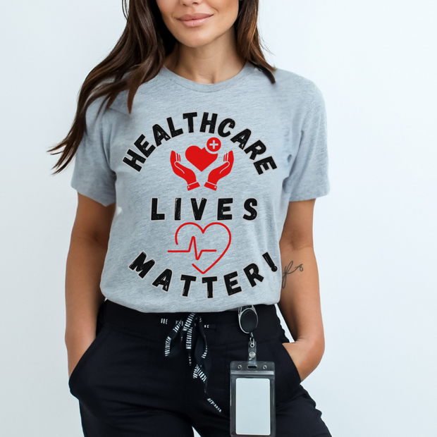 Healthcare Lives Matter T-shirt, grey