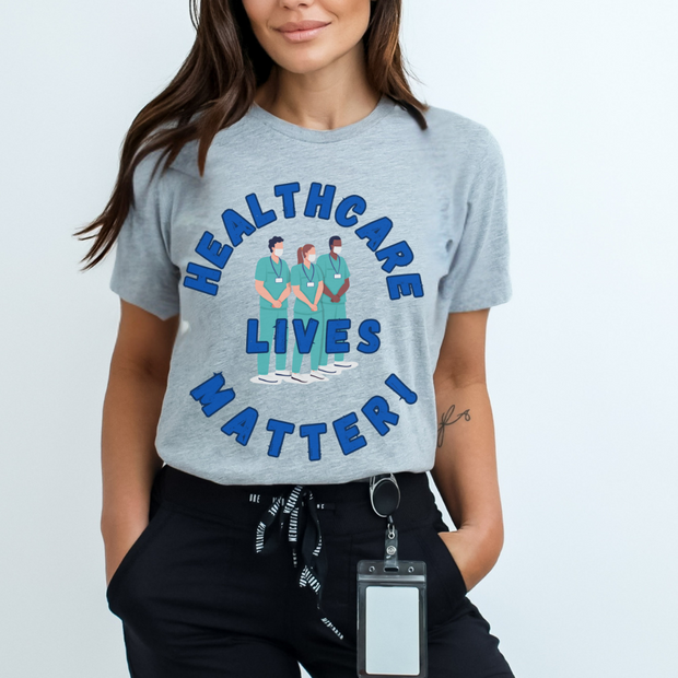 Healthcare Lives Matter T-shirt, grey