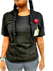 Black scrub top, front