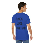 Nurse Lives Matter T-shirt, front, black font, royal blue, front