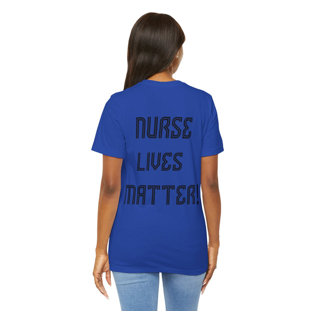 Nurse Lives Matter T-shirt, front, black font, blue