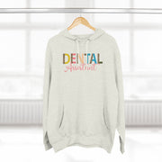 Fleece Hoodie - Dental Assistant Leopard Print with Pink Elegant Font - VanessaRae