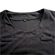 black scrub front collar