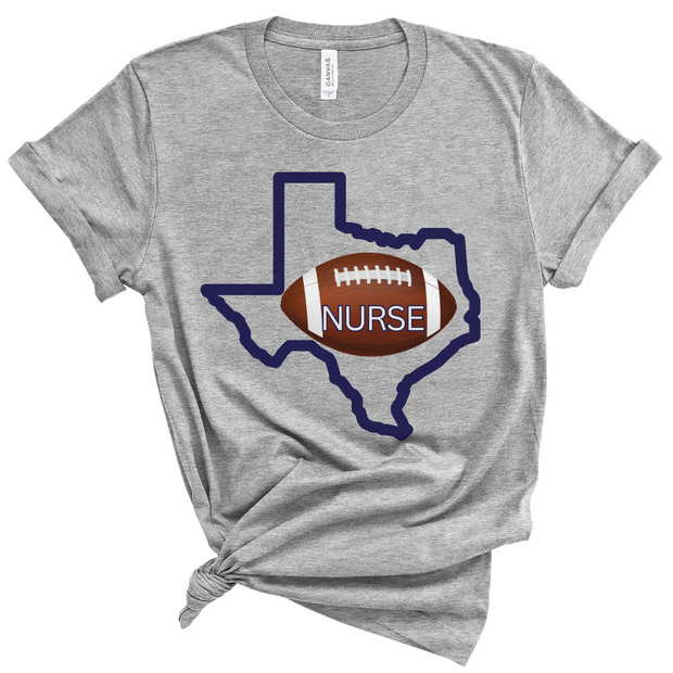 Texas nurse tshirt, dallas football shirt, grey, front